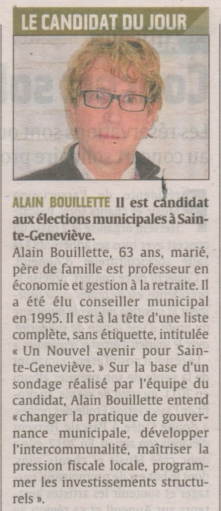candidat du jour courrier
